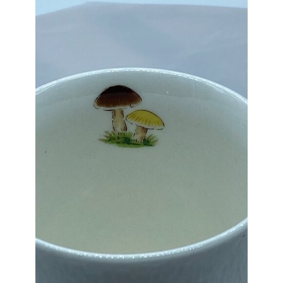 Vtg Otagiri Japan Mushrooms Cottagecore Rabbit Tree Trunk Mug Cup Ivory Stone - Picture 4 of 8